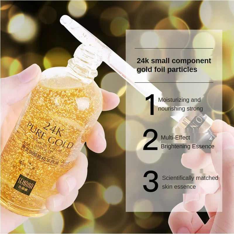 24K Gold Hyaluronic Acid Face Serum: Moisturizes, Firms, and Brightens Skin